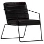 vidaXL Sillón de cuero auténtico negro vidaXL Sillón de cuero auténtico negro