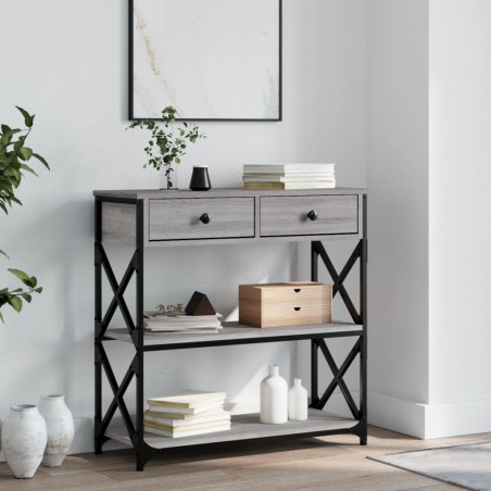 vidaXL Mesa consola madera de ingeniería gris Sonoma 75x28x75 cm