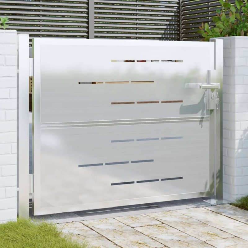 vidaXL Puerta de jardín de acero inoxidable 100x75 cm vidaXL Puerta de jardín de acero inoxidable 100x75 cm