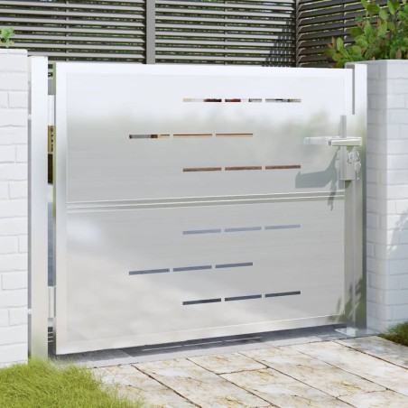 vidaXL Puerta de jardín de acero inoxidable 100x75 cm