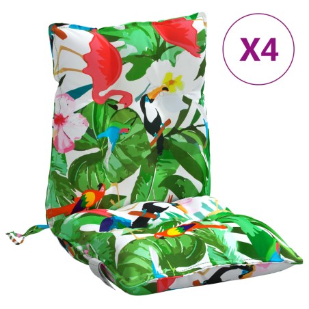 vidaXL Cojines para silla respaldo bajo 4 uds tela Oxford multicolor