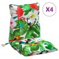 vidaXL Cojines para silla respaldo bajo 4 uds tela Oxford multicolor