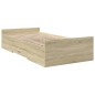 vidaXL Cama con cajones madera ingeniería roble Sonoma 100x200 cm
