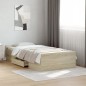 vidaXL Cama con cajones madera ingeniería roble Sonoma 100x200 cm