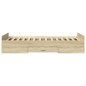 vidaXL Cama con cajones madera ingeniería roble Sonoma 100x200 cm
