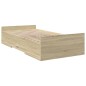 vidaXL Cama con cajones madera ingeniería roble Sonoma 100x200 cm