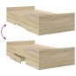 vidaXL Cama con cajones madera ingeniería roble Sonoma 100x200 cm