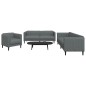 vidaXL Juego de sofás 3 piezas tela gris oscuro vidaXL Juego de sofás 3 piezas tela gris oscuro