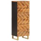 vidaXL Aparador alto madera maciza mango marrón y negro 40x33,5x110 cm