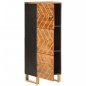 vidaXL Aparador alto madera maciza mango marrón y negro 40x33,5x110 cm