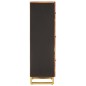 vidaXL Aparador alto madera maciza mango marrón y negro 40x33,5x110 cm
