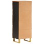 vidaXL Aparador alto madera maciza mango marrón y negro 40x33,5x110 cm