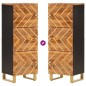 vidaXL Aparador alto madera maciza mango marrón y negro 40x33,5x110 cm