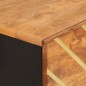 vidaXL Aparador alto madera maciza mango marrón y negro 40x33,5x110 cm