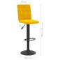 vidaXL Taburetes de cocina 2 unidades terciopelo amarillo mostaza vidaXL Taburetes de cocina 2 unidades terciopelo amarillo mostaza