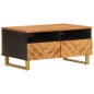 vidaXL Mesa de centro madera maciza mango negro y marrón 80x54x40 cm vidaXL Mesa de centro madera maciza mango negro y marrón 80x54x40 cm