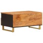 vidaXL Mesa de centro madera maciza mango negro y marrón 80x54x40 cm vidaXL Mesa de centro madera maciza mango negro y marrón 80x54x40 cm
