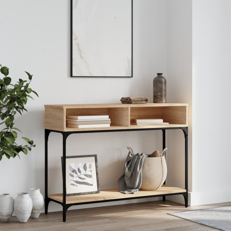vidaXL Mesa consola madera de ingeniería roble Sonoma 100x30,5x75 cm vidaXL Mesa consola madera de ingeniería roble Sonoma 100x30,5x75 cm