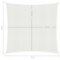 vidaXL Toldo de vela blanco HDPE 160 g/m² 6x6 m vidaXL Toldo de vela blanco HDPE 160 g/m² 6x6 m