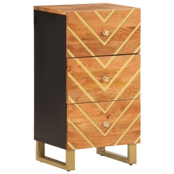 vidaXL Mueble auxiliar madera maciza mango marrón/negro 40x33,5x75 cm