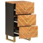 vidaXL Mueble auxiliar madera maciza mango marrón/negro 40x33,5x75 cm vidaXL Mueble auxiliar madera maciza mango marrón/negro 40x33,5x75 cm