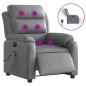 vidaXL Sillón de masaje reclinable eléctrico cuero sintético gris vidaXL Sillón de masaje reclinable eléctrico cuero sintético gris