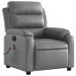 vidaXL Sillón de masaje reclinable eléctrico cuero sintético gris vidaXL Sillón de masaje reclinable eléctrico cuero sintético gris