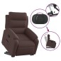 vidaXL Sillón reclinable elevable tela marrón oscuro vidaXL Sillón reclinable elevable tela marrón oscuro