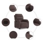 vidaXL Sillón reclinable elevable tela marrón oscuro vidaXL Sillón reclinable elevable tela marrón oscuro