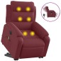 vidaXL Sillón de masaje eléctrico reclinable elevable tela rojo tinto vidaXL Sillón de masaje eléctrico reclinable elevable tela rojo tinto