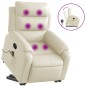 vidaXL Sillón reclinable de masaje de pie cuero artificial color crema vidaXL Sillón reclinable de masaje de pie cuero artificial color crema