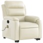 vidaXL Sillón reclinable de masaje de pie cuero artificial color crema vidaXL Sillón reclinable de masaje de pie cuero artificial color crema
