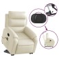 vidaXL Sillón reclinable de masaje de pie cuero artificial color crema vidaXL Sillón reclinable de masaje de pie cuero artificial color crema