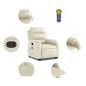 vidaXL Sillón reclinable de masaje de pie cuero artificial color crema vidaXL Sillón reclinable de masaje de pie cuero artificial color crema
