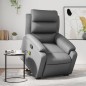 vidaXLSillón reclinable de masaje de pie cuero artificial gris vidaXLSillón reclinable de masaje de pie cuero artificial gris