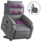 vidaXLSillón reclinable de masaje de pie cuero artificial gris vidaXLSillón reclinable de masaje de pie cuero artificial gris