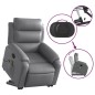 vidaXLSillón reclinable de masaje de pie cuero artificial gris vidaXLSillón reclinable de masaje de pie cuero artificial gris