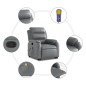 vidaXLSillón reclinable de masaje de pie cuero artificial gris vidaXLSillón reclinable de masaje de pie cuero artificial gris