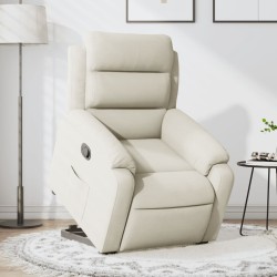 vidaXL Sillón reclinable elevable terciopelo crema