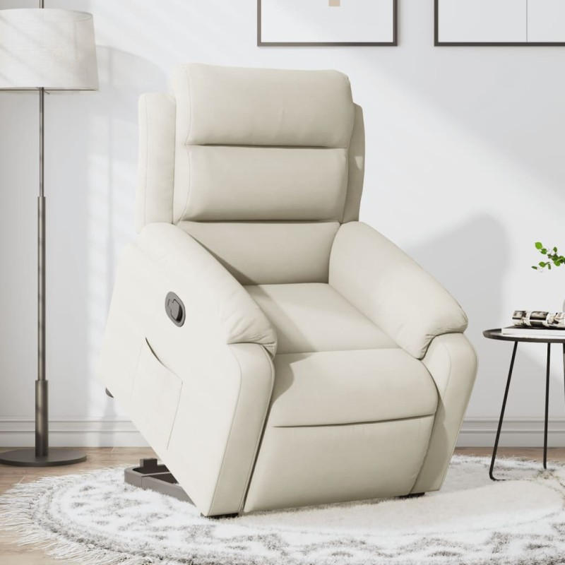 vidaXL Sillón reclinable elevable terciopelo crema vidaXL Sillón reclinable elevable terciopelo crema