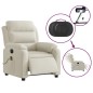 vidaXL Sillón reclinable de masaje eléctrico terciopelo color crema vidaXL Sillón reclinable de masaje eléctrico terciopelo color crema