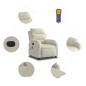 vidaXL Sillón reclinable de masaje eléctrico terciopelo color crema vidaXL Sillón reclinable de masaje eléctrico terciopelo color crema