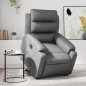vidaXL Sillón reclinable elevable eléctrico de cuero sintético gris vidaXL Sillón reclinable elevable eléctrico de cuero sintético gris