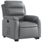 vidaXL Sillón reclinable elevable eléctrico de cuero sintético gris vidaXL Sillón reclinable elevable eléctrico de cuero sintético gris