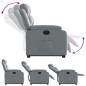 vidaXL Sillón reclinable elevable eléctrico de cuero sintético gris vidaXL Sillón reclinable elevable eléctrico de cuero sintético gris