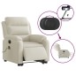 vidaXL Sillón reclinable de masaje eléctrico elevable terciopelo crema vidaXL Sillón reclinable de masaje eléctrico elevable terciopelo crema