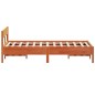 vidaXL Estructura cama con cabecero madera pino marrón cera 135x190 cm vidaXL Estructura cama con cabecero madera pino marrón cera 135x190 cm