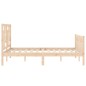 vidaXL Estructura de cama con cabecero madera maciza 140x190 cm vidaXL Estructura de cama con cabecero madera maciza 140x190 cm
