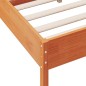 vidaXL Estructura cama con cabecero madera pino marrón cera 135x190 cm vidaXL Estructura cama con cabecero madera pino marrón cera 135x190 cm