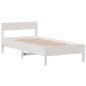 vidaXL Estructura de cama con cabecero madera de pino blanco 100x200cm